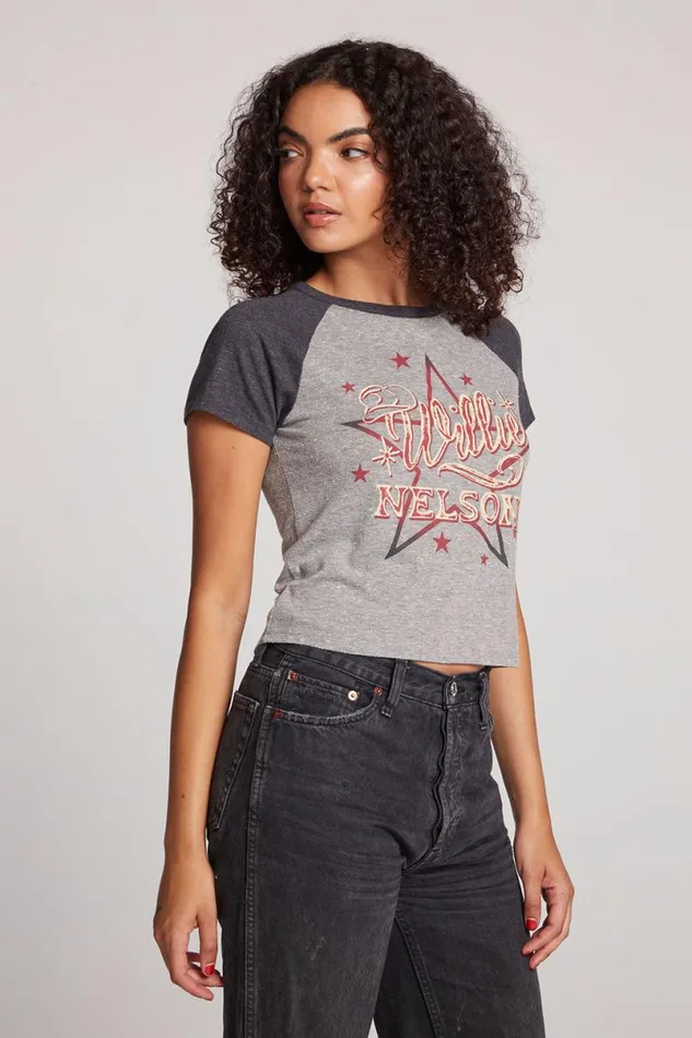 Womens Tops Chaser Brand Willie Nelson Cowboy Star