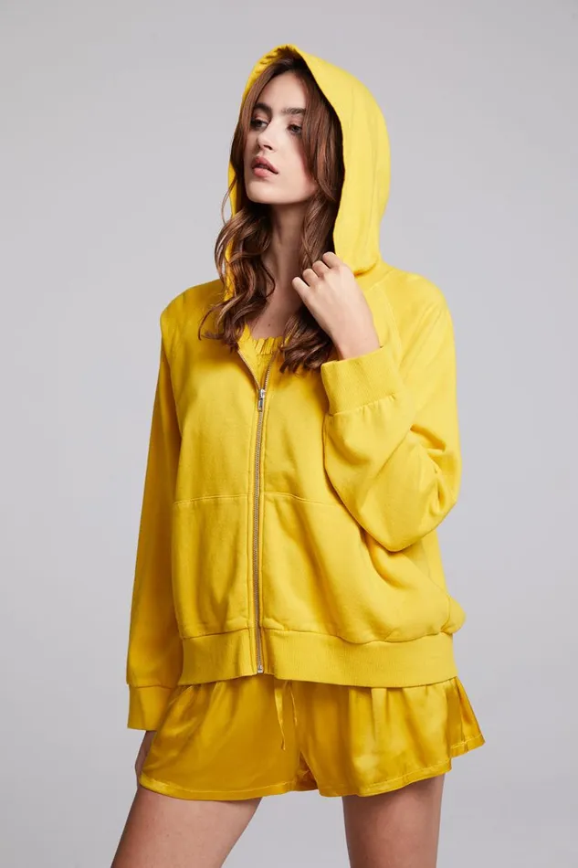 Womens Tops Chaser Brand Yaro Mimosa Zip Up Sweatshirt
