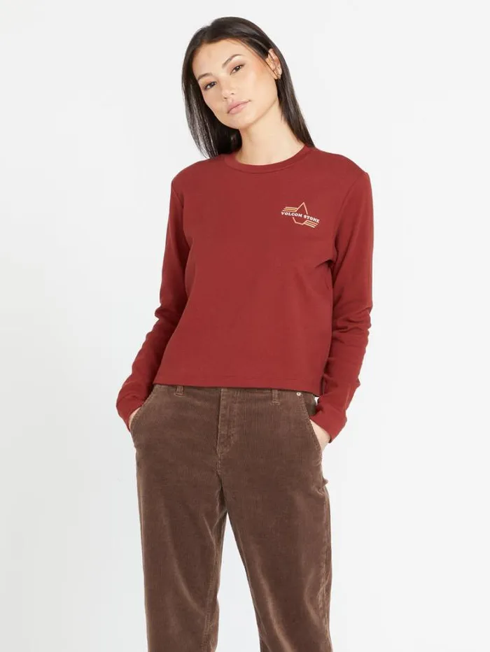 Womens Tops Volcom Thermality Long Sleeve Shirt 8211 Cayenne