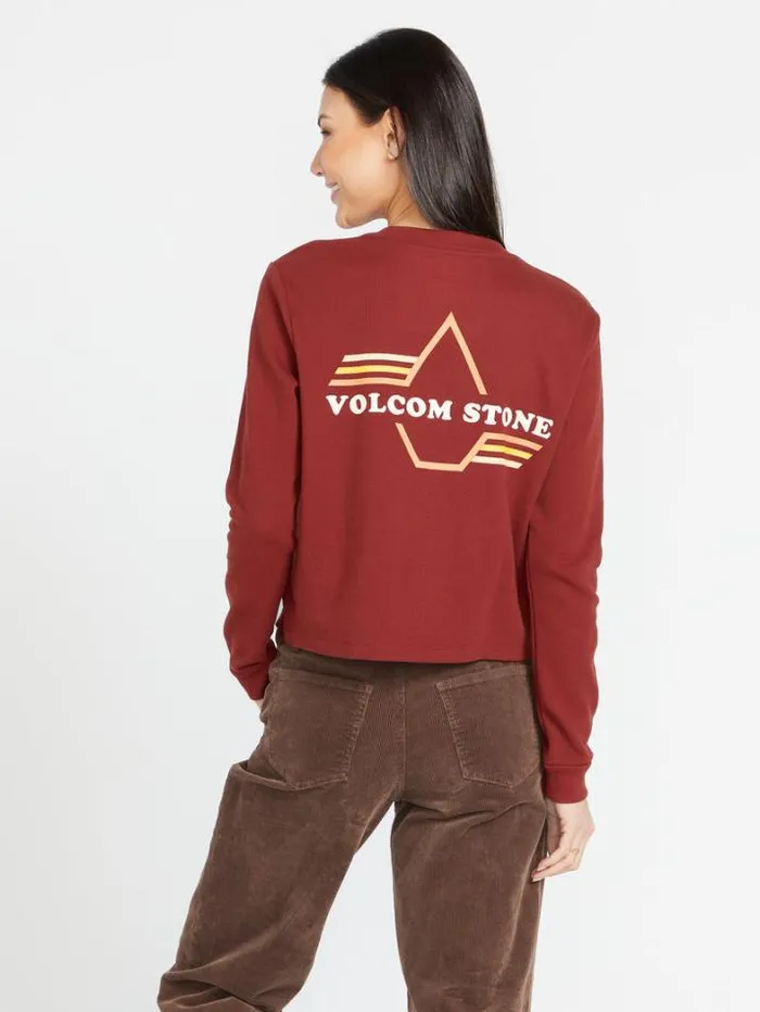 Womens Tops Volcom Thermality Long Sleeve Shirt 8211 Cayenne