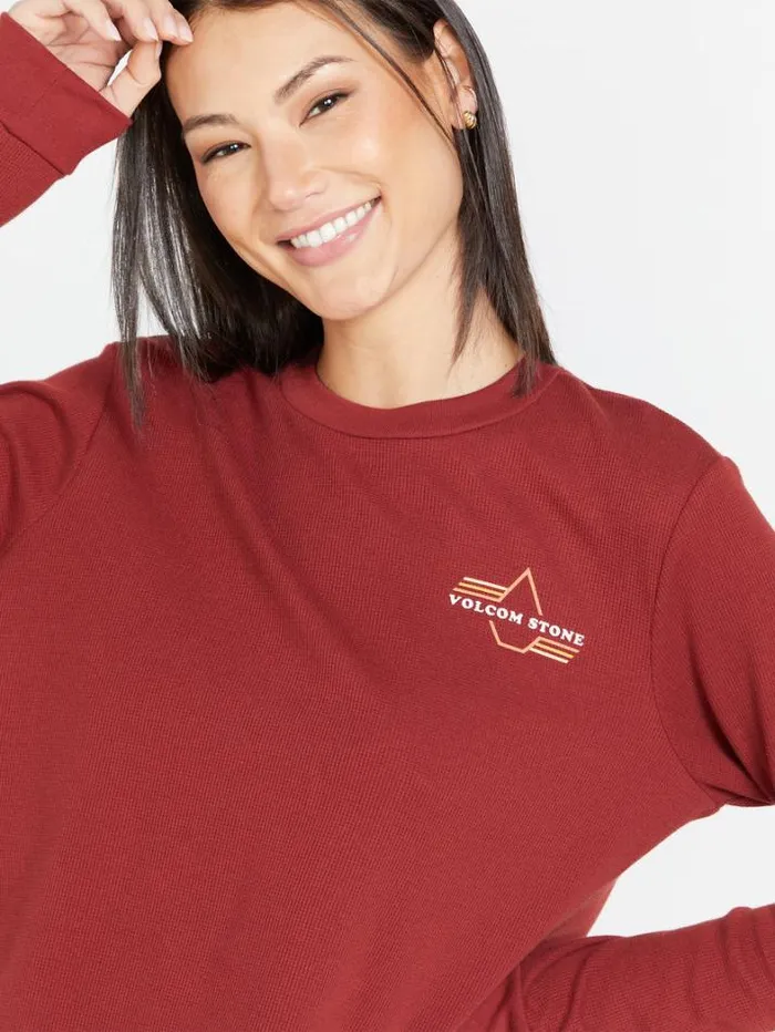 Womens Tops Volcom Thermality Long Sleeve Shirt 8211 Cayenne