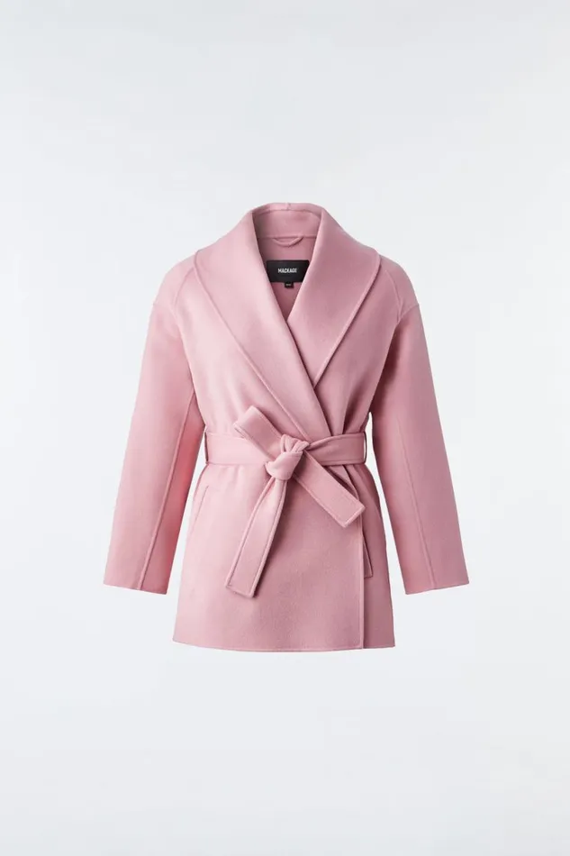 Wool Coats Women Mackage TYRA DoubleFace Wool Robe Jacket Black Wool Coats Women Mackage TYRA DoubleFace Wool Robe Jacket Black