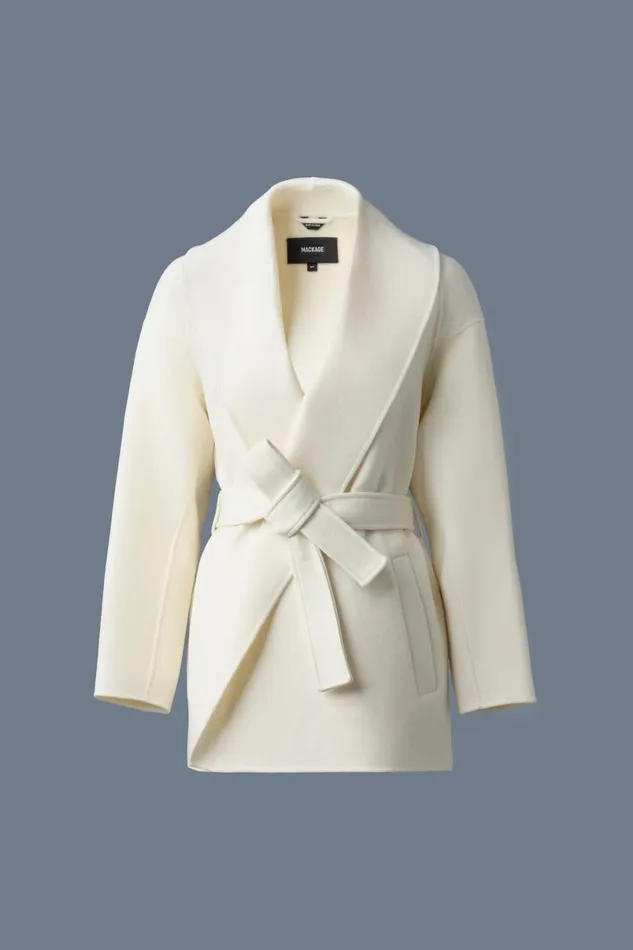 Wool Coats Women Mackage TYRA DoubleFace Wool Robe Jacket Black Wool Coats Women Mackage TYRA DoubleFace Wool Robe Jacket Black