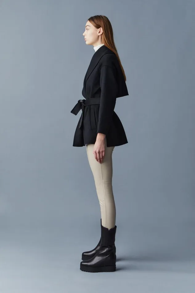 Wool Coats Women Mackage TYRA DoubleFace Wool Robe Jacket Black Wool Coats Women Mackage TYRA DoubleFace Wool Robe Jacket Black