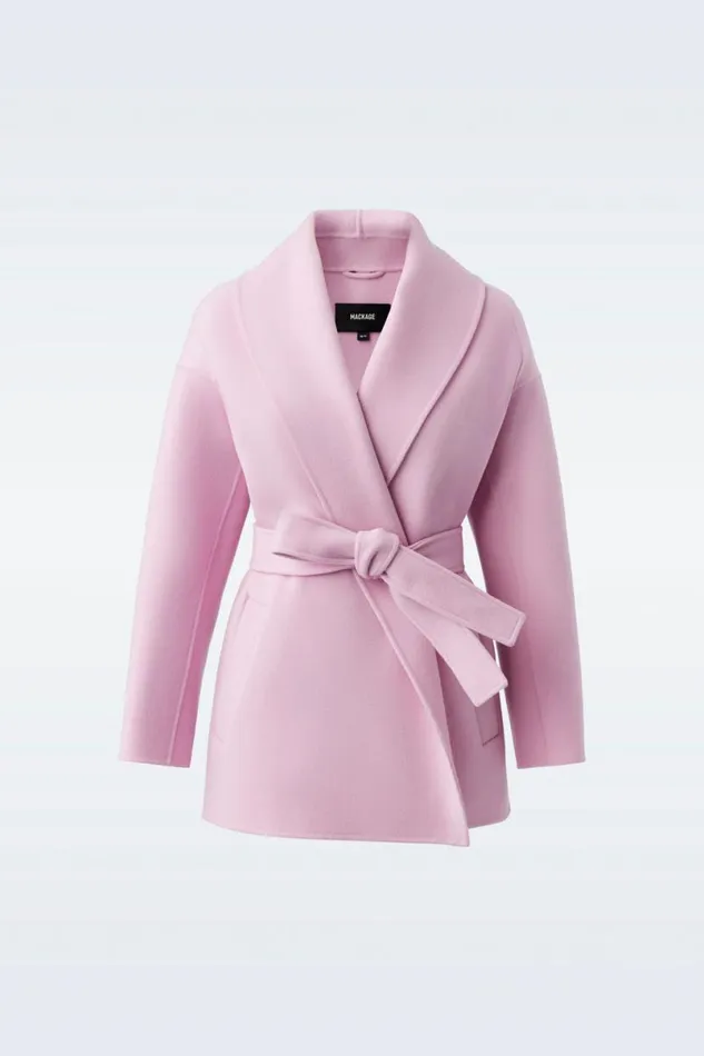 Wool Coats Women Mackage TYRA DoubleFace Wool Robe Jacket Black Wool Coats Women Mackage TYRA DoubleFace Wool Robe Jacket Black