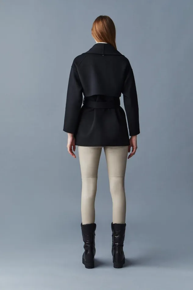 Wool Coats Women Mackage TYRA DoubleFace Wool Robe Jacket Black Wool Coats Women Mackage TYRA DoubleFace Wool Robe Jacket Black