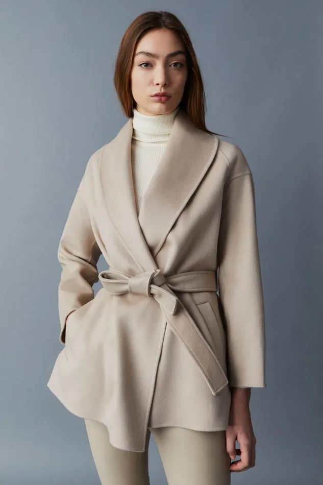 Wool Coats Women Mackage TYRA DoubleFace Wool Robe Jacket Black Wool Coats Women Mackage TYRA DoubleFace Wool Robe Jacket Black
