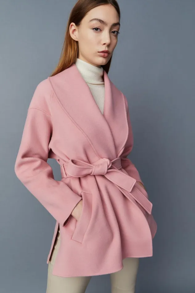 Wool Coats Women Mackage TYRA DoubleFace Wool Robe Jacket Black Wool Coats Women Mackage TYRA DoubleFace Wool Robe Jacket Black