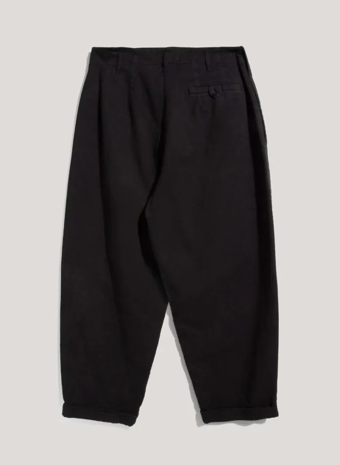YMC Creole Peg Cotton Twill Trousers Black Mens Trousers