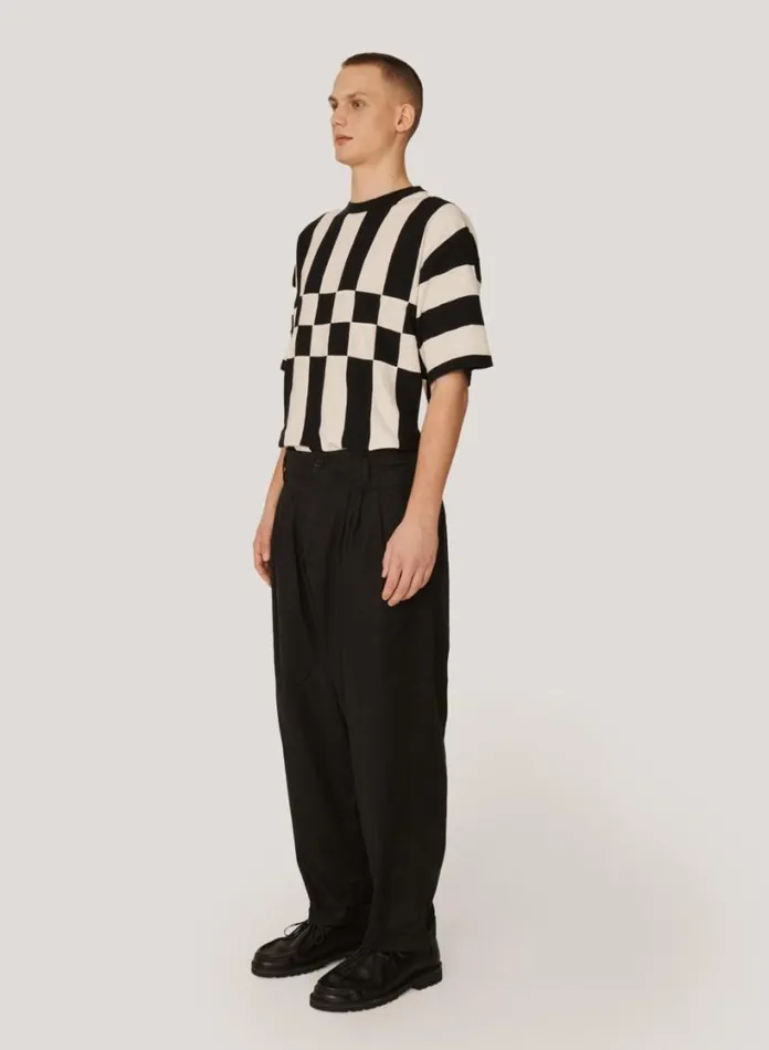 YMC Creole Peg Cotton Twill Trousers Black Mens Trousers