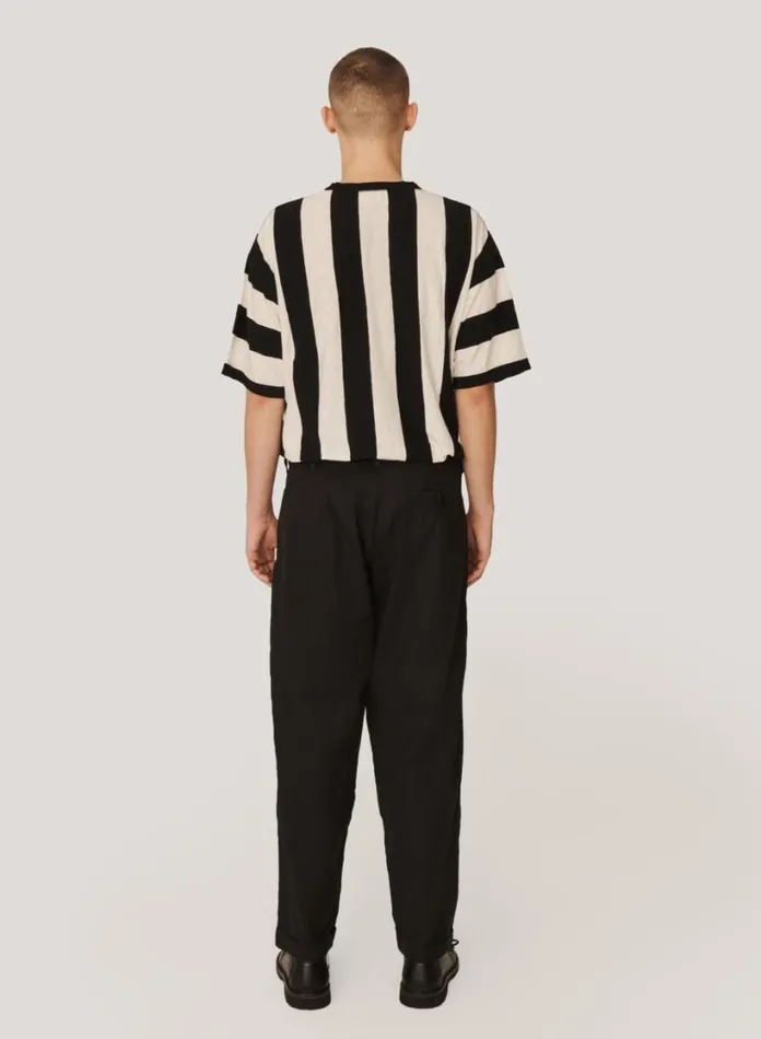 YMC Creole Peg Cotton Twill Trousers Black Mens Trousers