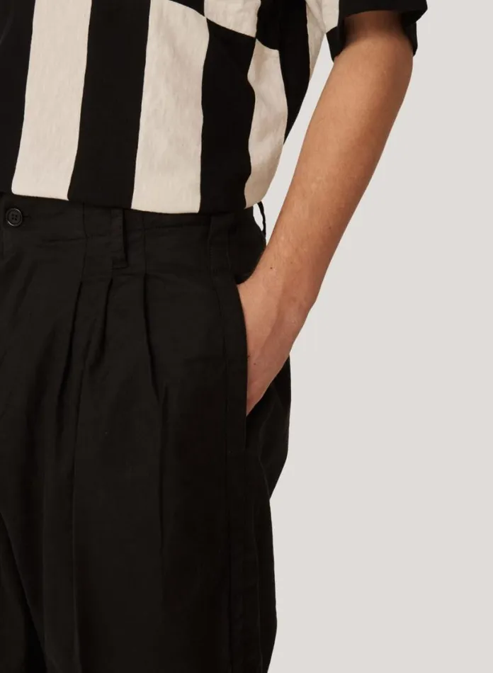 YMC Creole Peg Cotton Twill Trousers Black Mens Trousers