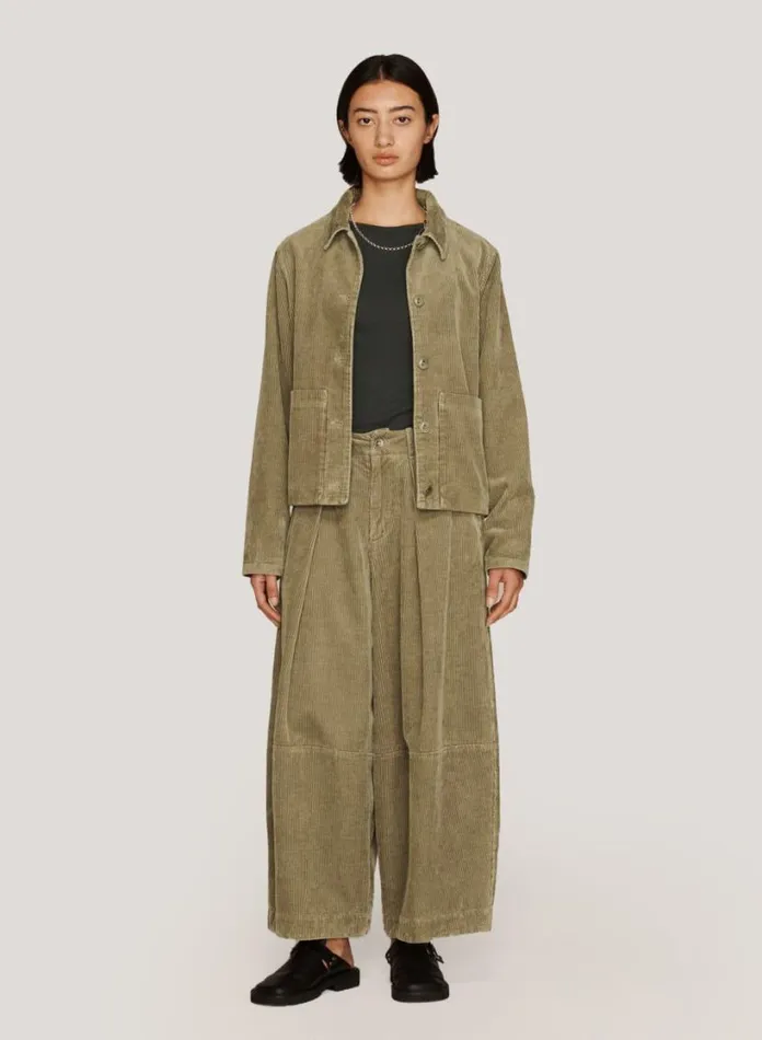 YMC Ronnie Corduroy Jacket Olive Womens Outerwear