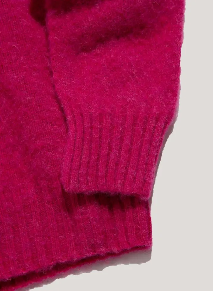 YMC Suedehead Crew Neck Jumper Pink Mens Knitwear