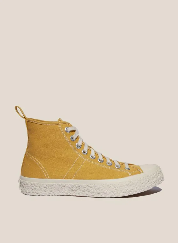YMC Vulcanised High Top Sneakers Yellow Womens Footwear