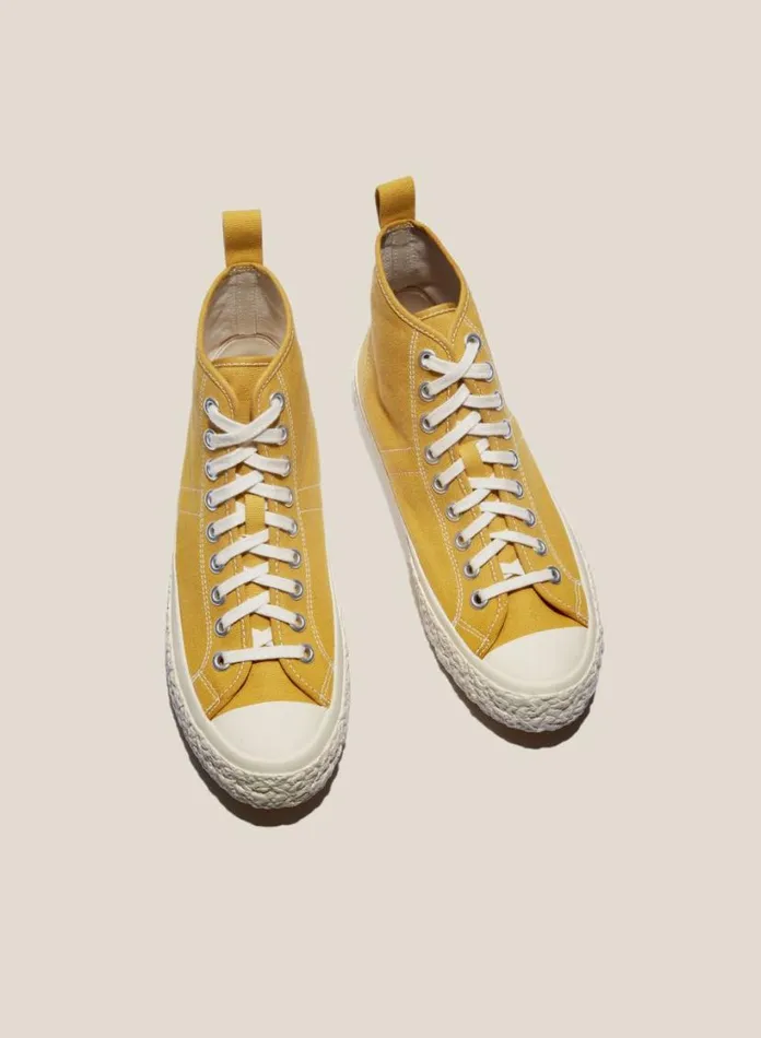 YMC Vulcanised High Top Sneakers Yellow Womens Footwear