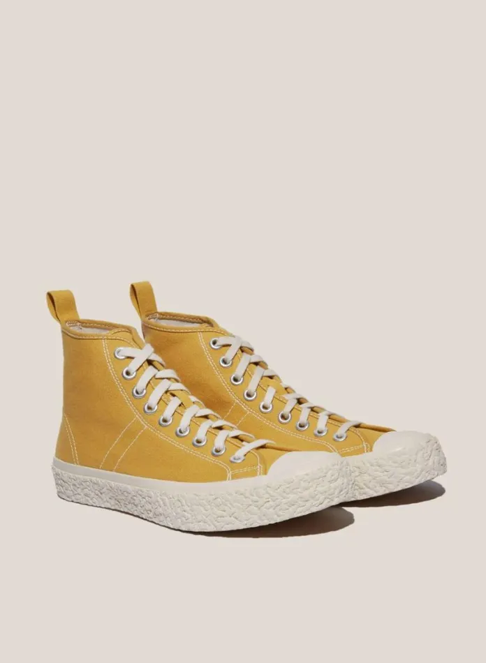 YMC Vulcanised High Top Sneakers Yellow Womens Footwear