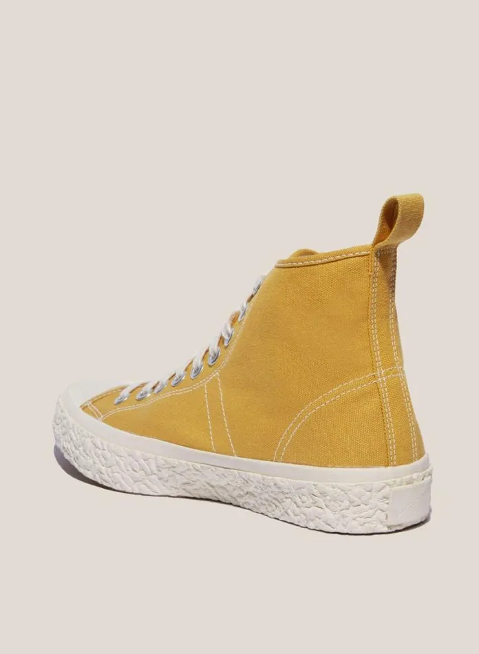 YMC Vulcanised High Top Sneakers Yellow Womens Footwear