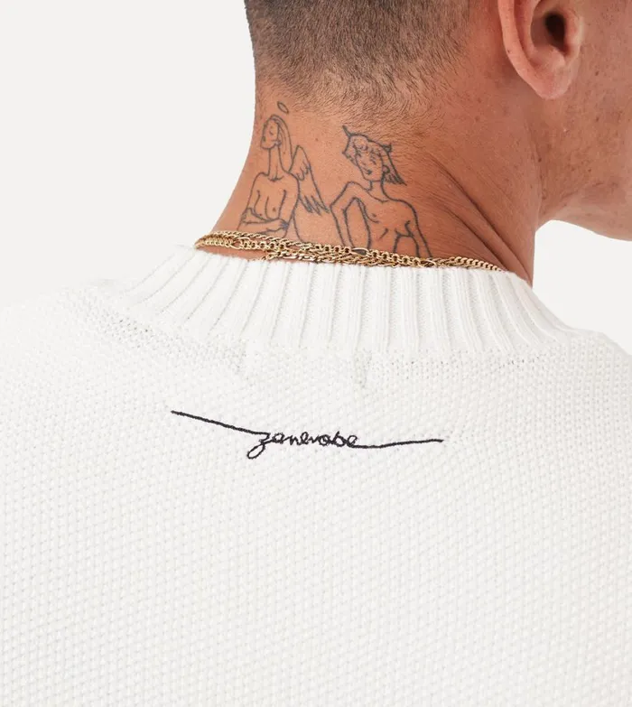 Zanerobe Hoodies and Sweaters Men Boucle Vest Vintage White