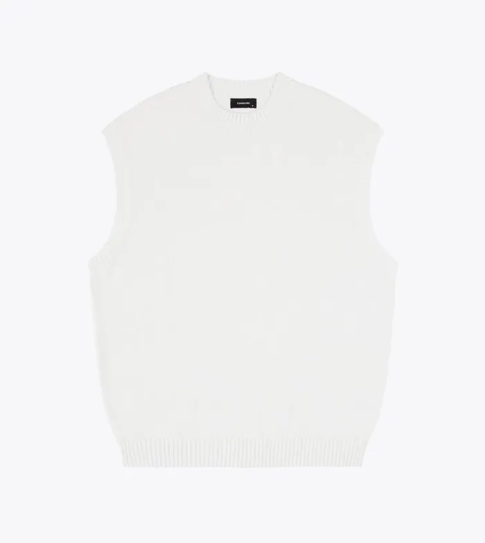 Zanerobe Hoodies and Sweaters Men Boucle Vest Vintage White