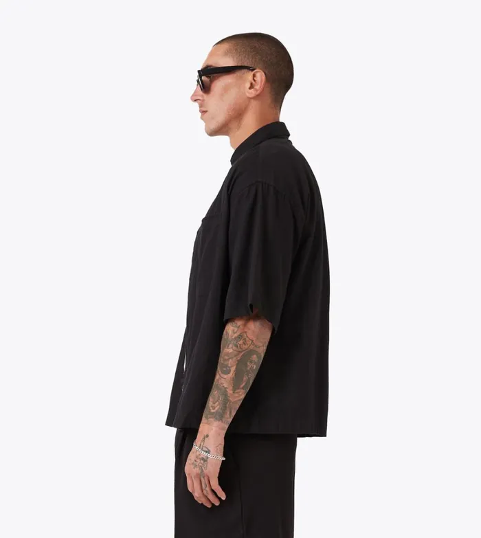 Zanerobe Shirts Men Box Crop Shirt Black