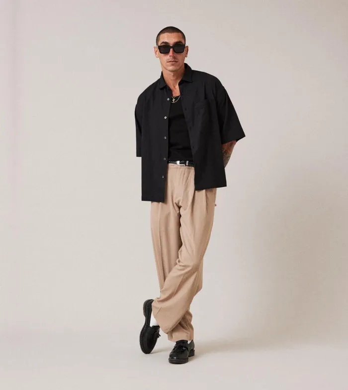 Zanerobe Shirts Men Box Crop Shirt Black