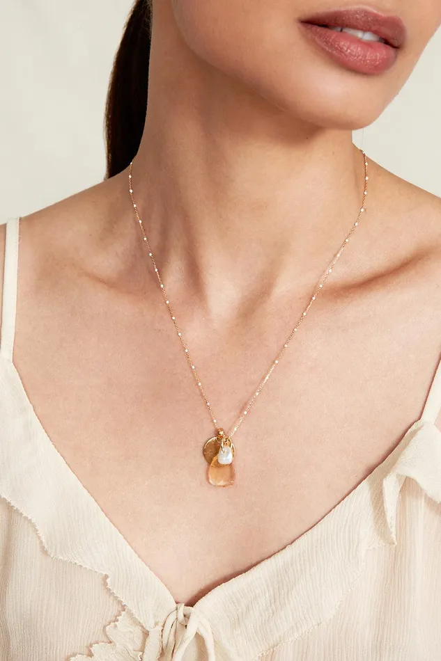 Zuri Enamel Charm Necklace White Mix Women Chan Luu Necklaces